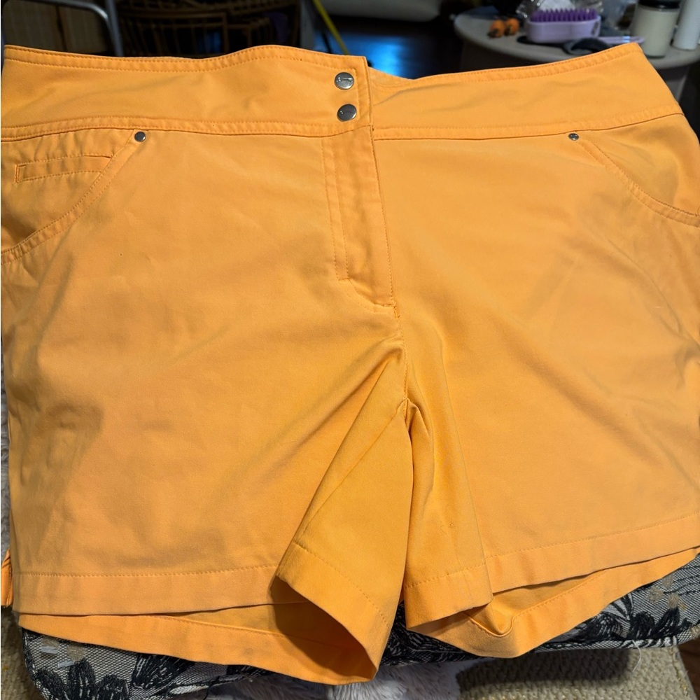 Slazenger Women's High Waist Orange Golf Shorts, size 14